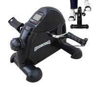 SPORTINATOR Mobility Mini Pédalier Trainer - Vélo d'appartement pour jambes et bras, résistance réglable, écran LCD, compact et peu encombrant (noir)