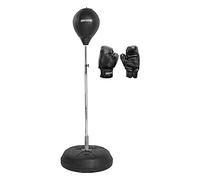 SPORTINATOR Punchingball Lot de 3 stand de boxe avec poire et gants de boxe Hauteur réglable 125 cm à 150 cm Entraînement réflexes et vitesse
