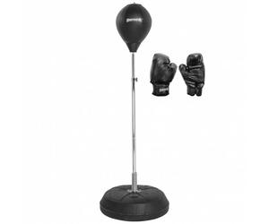 SPORTINATOR Punchingball Support de boxe entraîneur de boxe debout avec poire de boxe et gants de boxe noirs Taille:taille unique