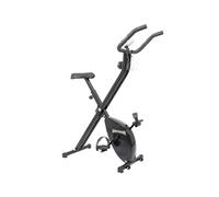 SPORTINATOR X-Bike Vélo d'appartement pliable avec fonctions informatiques : vitesse, temps, distance, calories et pouls, selle large rembourrée (noir)