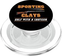 Sporting Clays - Golf avec Un Fusil de Chasse - Cible de tir en Argile PopSockets PopGrip pour MagSafe