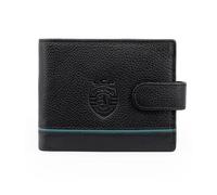 Sporting CP: Portefeuille en cuir véritable avec languette, Noir