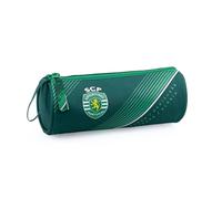 Sporting CP Trousse ronde, spacieuse, doublée et avec fermetures éclair vertes, vert, 21x8x8 cm
