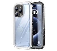 SPORTLINK Coque Étanche Antichoc - Militaire 360 Integrale Incassable Imperméable Antipoussière [Protection Écran & Caméra Intégrée] pour iPhone 15 Pro (6,1"), Noir/Transparent Mat
