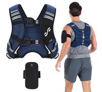 Sportneer Gilet lesté avec bandes réfléchissantes pour l'haltérophilie, la course et le fitness 3,6 kg/5,4 kg/6,8 kg/9 kg/11 kg, taille de la poitrine réglable, poche pratique, gilet lesté rembourré