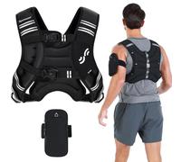 Sportneer Gilet Lesté pour Course et Entraînement 3,6 kg/ 5,4 kg/ 6,8 kg/ 9 kg/ 11 kg avec Bande Réfléchissante pour Entraînement de Force, Fitness et Renforcement Musculaire