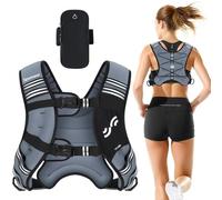 Sportneer Gilet Lesté pour Course et Entraînement 3,6 kg/ 5,4 kg/ 6,8 kg/ 9 kg/ 11 kg avec Bande Réfléchissante pour Entraînement de Force, Fitness et Renforcement Musculaire