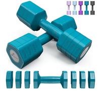 Sportneer Lot d'haltères réglables pour femme : lot d'haltères de 1 à 2,5 kg chacun, 4 en 1, hexagonal, Dumbbell réglable, lot de 2 haltères courts pour fitness, gym à domicile, musculation, cadeau