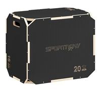 SPORTNOW 3 en 1 boîte pliométrique en Bois pour entraînement au Saut, Box Jump antidérapant et sans Coins, plyo Box pour Exercices de Gym à Domicile et entraînement en Plein air, Noir