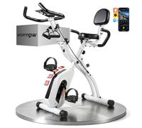 SPORTNOW 4-1 Vélo d'Appartement Pliable et Silencieux 8 Niveaux | Connecté Kinomap Bluetooth et Zwift, Vélo de Fitness, Résistance Magnétique, Bande de Résistance, Entraînement à Domicile