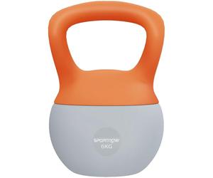 SPORTNOW 6kg Kettlebell souple avec poignée antidérapante, Orange et Gris