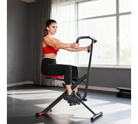 SPORTNOW Appareil d'entraînement abdominal, appareil de fitness pliable avec siège réglable, pour bras jambes 57x105x115cm rouge