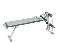 SPORTNOW Banc de musculation, banc plat réglable avec siège à 3 niveaux, idéal pour le développé couché, le curl biceps, la musculation du dos et des abdominaux, bleu et blanc