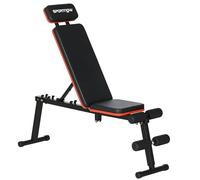 SPORTNOW Banc de musculation dossier réglable 5 niveaux banc d'haltère multifonctionnel assise coussins rembourrés acier revêtement synthétique noir
