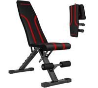 SPORTNOW Banc de musculation pliable inclinable, banc réglable pour l'entraînement complet, siège et dossier réglable plat ou incliné pour développé couché, curl biceps, charge 230 kg, acier noir