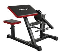 SPORTNOW Banc de Musculation pour Biceps, Machine à Biceps / Triceps 2-en-1, Hauteur de l'assise réglable 5 Niveaux, Support pour haltères, Charge Max. 120 kg, équipement de Fitness, Gym, Musculation