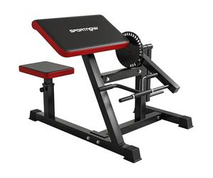 SPORTNOW Banc de Musculation pour Biceps, Machine à Biceps / Triceps 2-en-1, Hauteur de l'assise réglable 5 Niveaux, Support pour haltères, Charge Max. 120 kg, équipement de Fitness, Gym, Musculation