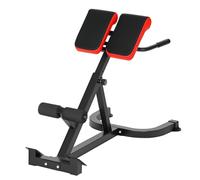 SPORTNOW Banc de Musculation Réglable 5 Niveaux, Chaise Romaine avec Rouleaux en Mousse Dense, pour Tronc, Abdominaux, Dos, Fessiers Entraînement, en Acier, Noir et Rouge