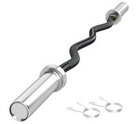 SPORTNOW Barre de poids en acier 120 cm 8 kg Barre curl EZ Ø50 mm avec 2 embouts Charge 100 kg Barre olympique pour les disques de Ø5 cm Entraînement en gym à la maison Noir et argent SPORTNOW Barre