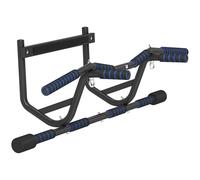 SPORTNOW Barre de traction avec poignées antidérapantes - Cadre de porte - Barre de traction avec fente anti-chute - Pour entraînement du haut du corps - Noir