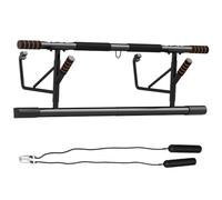 SPORTNOW Barre de traction Barre traction porte Charge Max. 150 kg Noir | Bandes de Résistance, Poignées Rembourrées, Exercices de Gym à Domicile