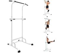 SPORTNOW Barre de traction sur pied chaise romaine réglable 120 kg blanc | Station de Musculation avec Station Dips, Power Tower Maison, Acier Solide, Entraînement Complet