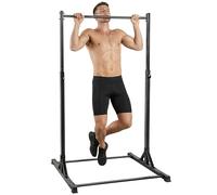 SPORTNOW Barre de traction sur pied et station de musculation - power tower 200 kg, 8 niveaux de hauteur, châssis en acier robuste 128 cm, équipement fitness pour musculation maison et tractions, noir