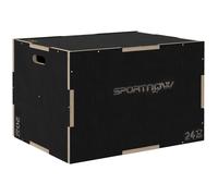SPORTNOW Box Jump pliométrie 3 en 1 appareil boîte à saut antidérapant musculation fitness & entraînement croisé plyobox pour box training en bois, hauteur 51/61/76 cm, noir