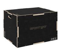 SPORTNOW Box Jump pliométrie 3 en 1 appareil boîte à saut antidérapant musculation fitness & entraînement croisé plyobox pour box training en bois, hauteur 41/51/61 cm, noir