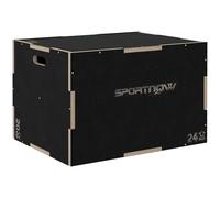 SPORTNOW Box Jump pliométrie 3 en 1 appareil boîte à saut antidérapant musculation fitness & entraînement croisé plyobox pour box training en bois, hauteur 51/61/76 cm, noir