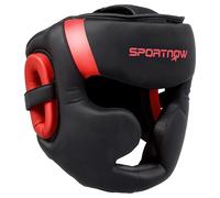 SPORTNOW Casque de boxe MMA avec sangle réglable Protection de la tête réglable pour Grappling Sparring Arts martiaux Kickboxing Karate Taille L Rouge et Noir