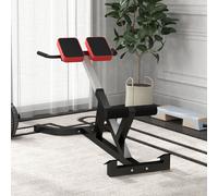 SPORTNOW Chaise Romaine à Hauteur Réglable avec Rembourrage Épais, en Acier et PU, 126x70x67-84 cm, Noir