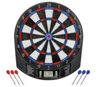 SPORTNOW Cible électronique LCD avec 6 fléchettes Souples | 18 jeux, 159 variantes, machine à fléchettes, set de fléchettes, jusqu'à 8 joueurs