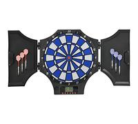 SPORTNOW Cible électronique Pliable avec 31 Jeux et 285 programmes pour 8 Joueurs Jeu de fléchettes électronique avec 6 fléchettes et 6 Pointes de Rechange Écran LCD 83 x 45 x 4 cm Noir