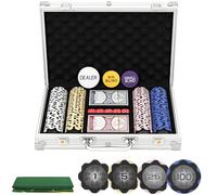 SPORTNOW Coffre à Poker verrouillable Set 200 jetons d'argile