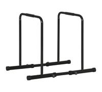 SPORTNOW Dips Barre Parallèle Station de Musculation en Acier Noir | Poignées Rembourrées, Hauteur et Espacement Réglables, Pieds en Caoutchouc, Barres de Dips pour Push Up, Parallettes Fitness