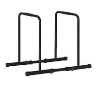 SPORTNOW Dips Barre Parallèle Station de Musculation en Acier, Poignées Rembourrées, Hauteur et Espacement Réglables, Pieds en Caoutchouc, Barres de Dips pour Push Up, Parallettes Fitness, Noir