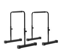 SPORTNOW Dips Barre Parallèle, Station de Musculation Réglable, Noir | en Acier, Hauteur Réglable avec 4 Niveaux, pour Dips, Push Up, Parallettes Fitness