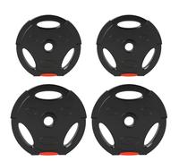 SPORTNOW Disques de Poids 15 kg, Plaques de Poids 3 Poignées, Noir
