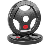 SPORTNOW Disques de Poids en Plastique 20 kg, Plaques de Poids 2 x 10 kg, 3 Poignées, Trous de Ø 50 mm, Disques d'Haltères pour Entraînement Haltérophilie Musculation, Noir