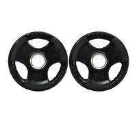 SPORTNOW Disques de poids, plaques de poids 2 x 5 kg, à trois poignées avec trous de Ø 50 mm, couverture en caoutchouc, noir