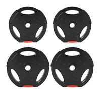SPORTNOW Disques de poids, plaques de poids 2 x 5 kg et 2 x 7,5 kg, à trois poignées avec trous de Ø 25 mm, couverture en polypropylène, ensemble plaques d'haltères, musculation, fitness, gym, noir