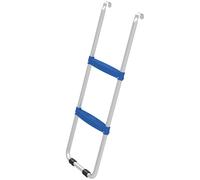 SPORTNOW Échelle de Trampoline 2 Marches Larges avec Crochet Universel, Cadre en Acier Galvanisé, Charge 150 kg, 97x32x7 cm, Bleu
