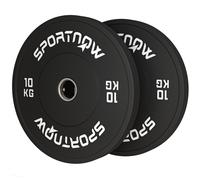 SPORTNOW Ensemble de disques de poids, 2 x 10 kg, caoutchouc, silencieux, Noir