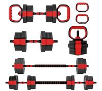 SPORTNOW Ensemble d'haltères 4 en 1 Ensemble d'haltères courts Haltères longs Haltères réglables 20 KG Ensemble Dumbbell avec tube de connexion Fermetures en étoile Ensemble