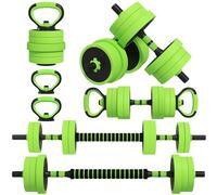 SPORTNOW Ensemble d'haltères 4 en 1 réglables, utilisés comme haltères, kettlebell, support push-up, ensemble de poids libres pour homme et femme, entraînement de gym à domicile, 20 kg, vert