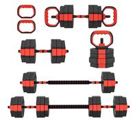 SPORTNOW Ensemble d'haltères 6-en-1 Haltères Barres réglables 25 KG pour musculation à domicile