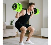 SPORTNOW Ensemble d'Haltères Ajustables 30 kg 4 en 1 comme Kettlebell Barre Haltères Support pour Pompes pour Gym à Domicile