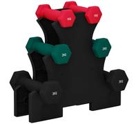 Sport Now Ensemble d'haltères hexagonaux 12 kg (6 pièces) – support inclus, 2×1kg/2×2kg/2×3kg