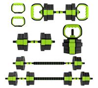 SPORTNOW Ensemble d'Haltères Musculation 6-en-1 Haltères Réglables 20 kg Antidérapantes, Kettlebell, Barre de Musculation ou Support pour Pompes pour Fitness à Domicile, Bleu et Noir